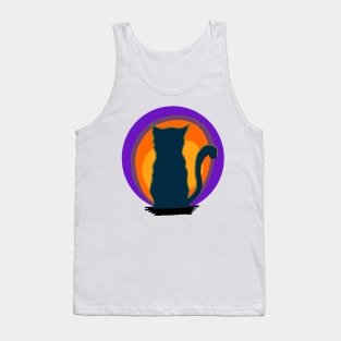 Cat Looking At Sunset Tank Top